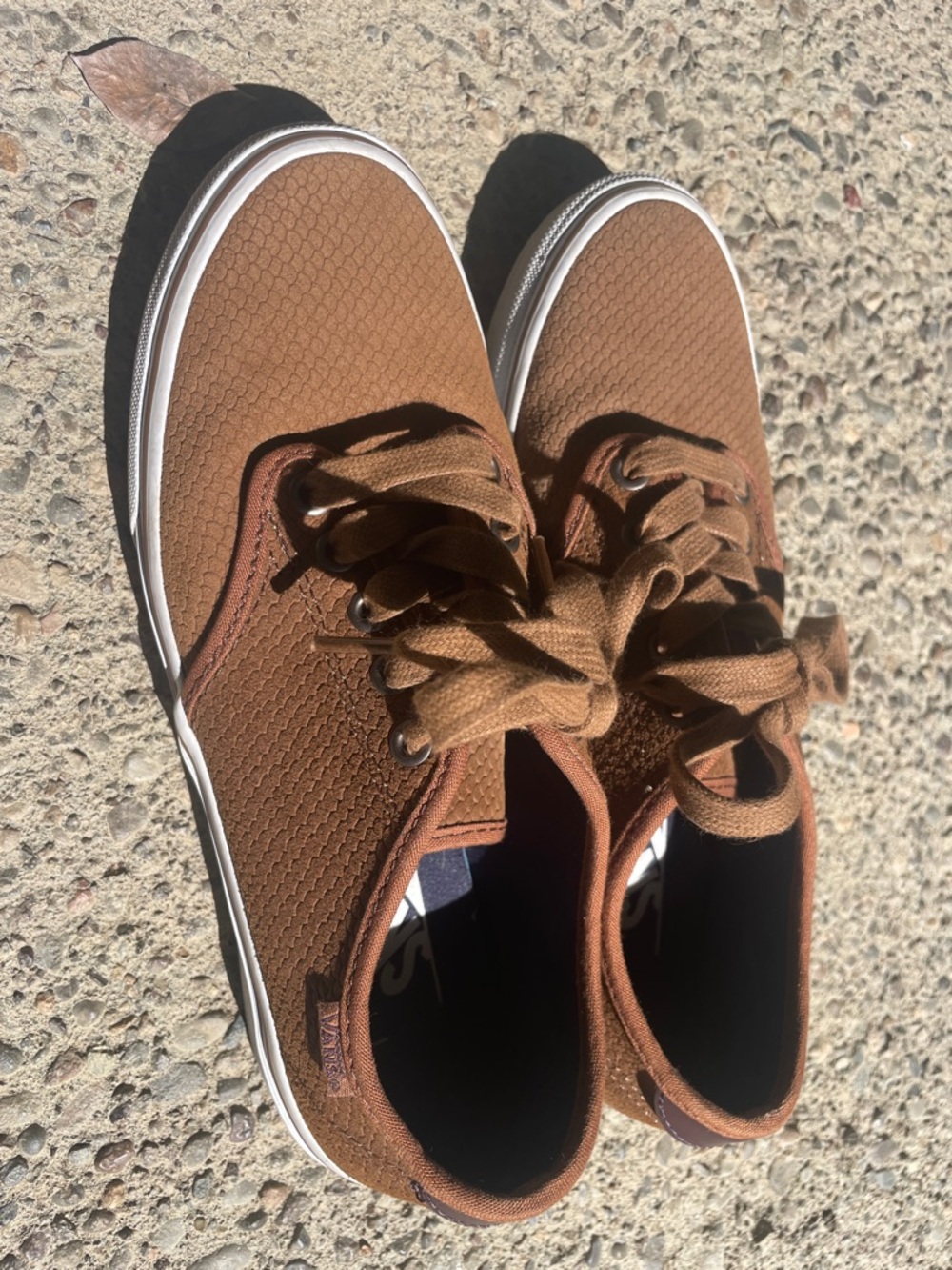 Vans Brown Suede Low-Top Sneakers with White Sole